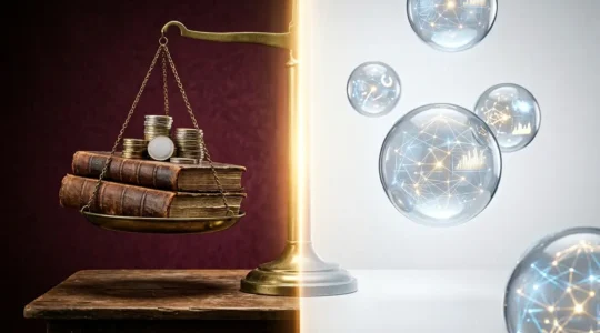 Comparaison visuelle entre services bancaires traditionnels et modernes pour patrimoine de 50 000 euros