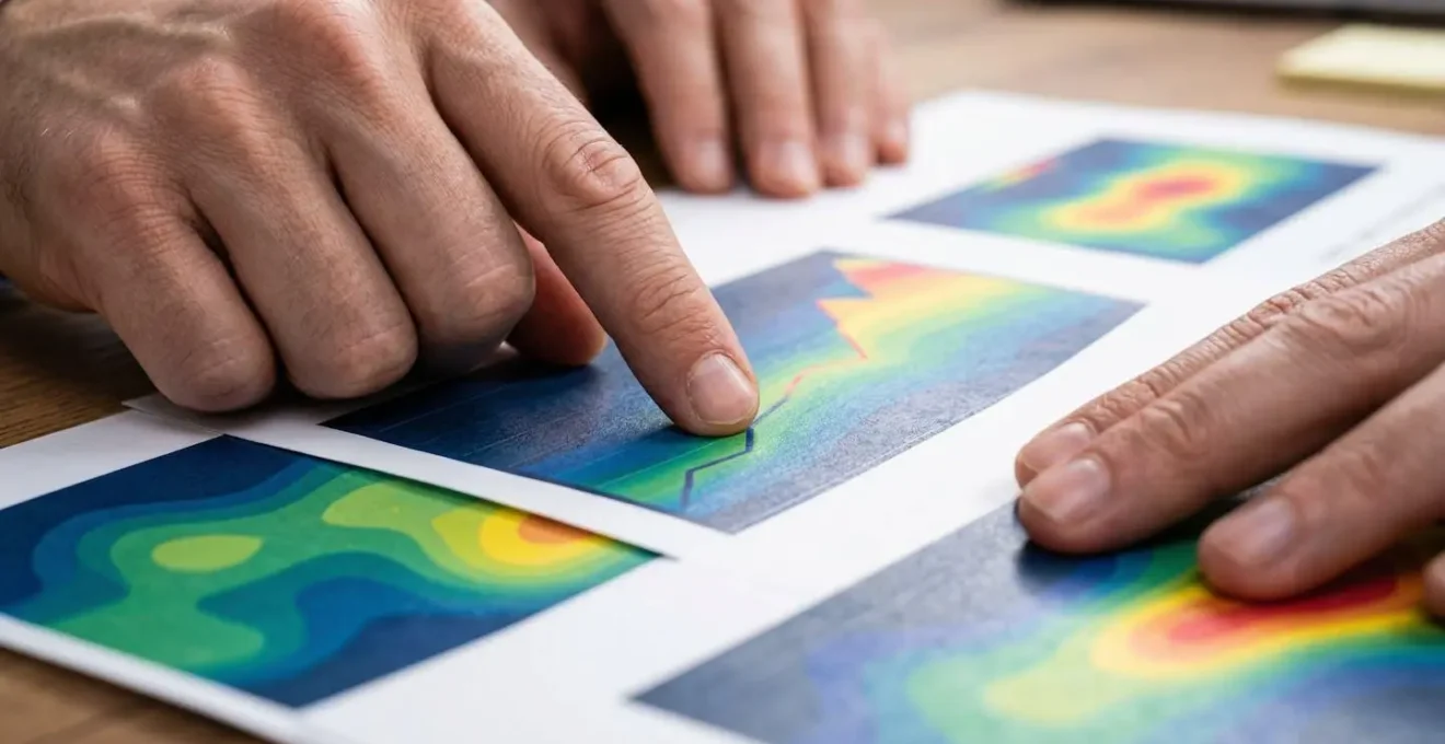 Analyse de données immobilières sur écran avec graphiques et cartes thermiques