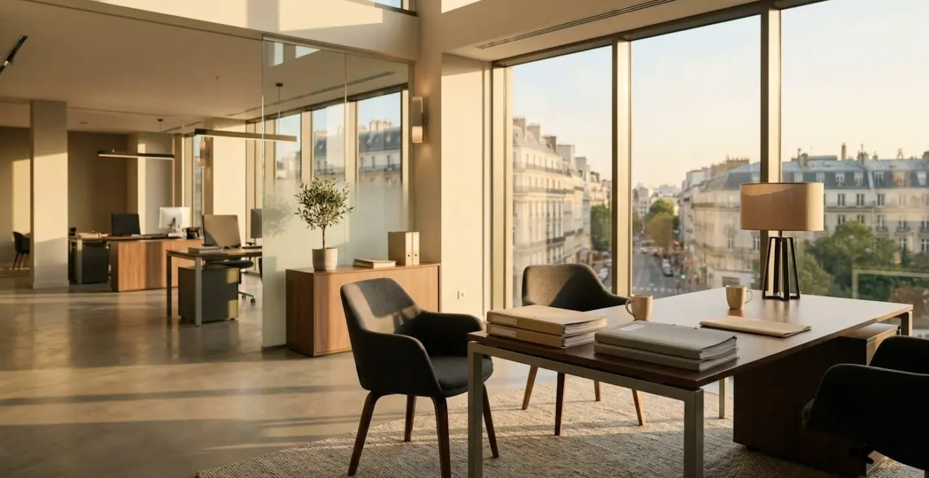 Bureau de banquier avec atmosphère de négociation positive