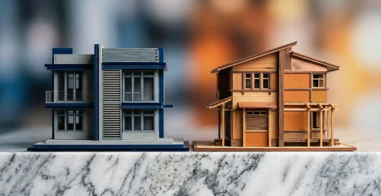 Représentation visuelle comparative des deux régimes fiscaux immobiliers