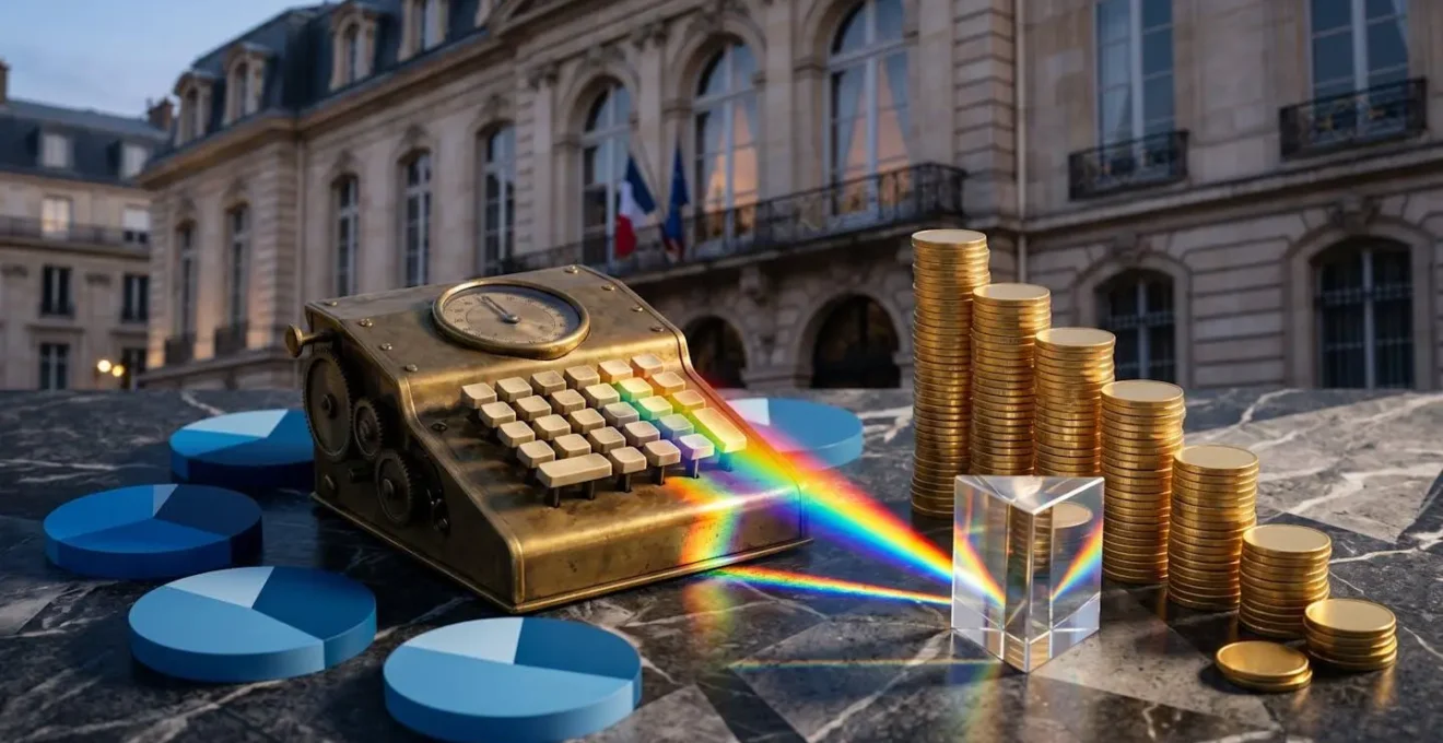 Calculatrice et documents fiscaux avec pièces d'or symbolisant l'économie d'impôt